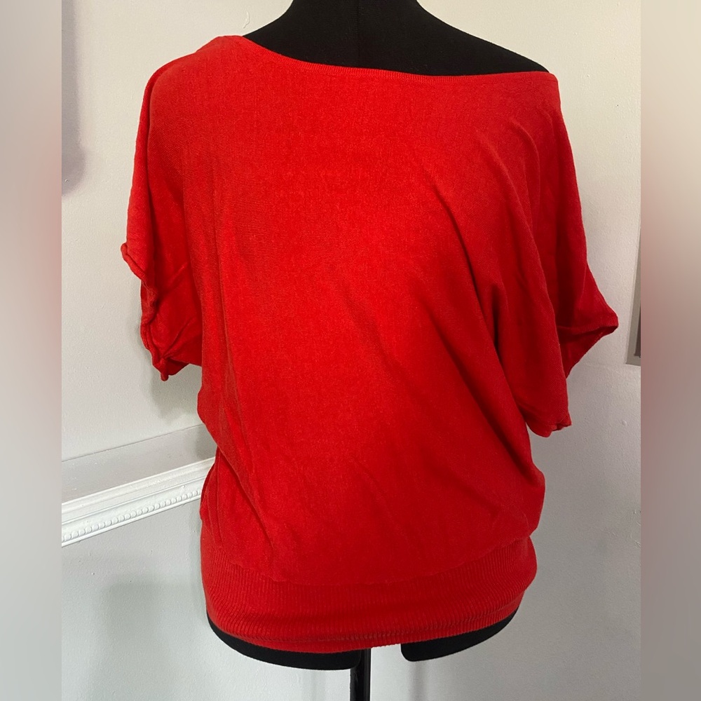 Outback Red size large Red cold shoulder sweater